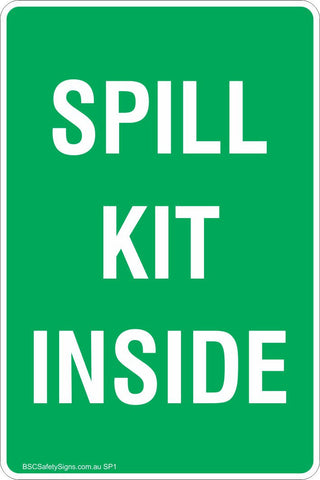 Spill Kit Inside Safety Sign