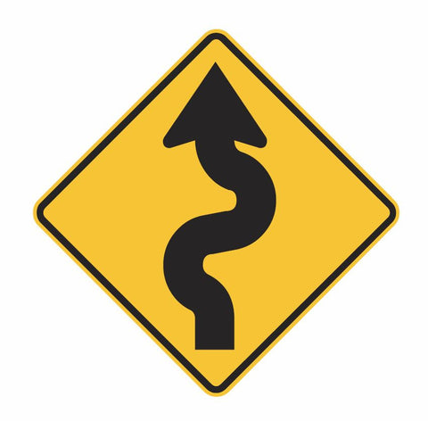 WINDING ROAD (symbolic) W1-5 Road Sign