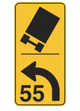 TILTING TRUCK (symbolic - L & R) (1500 x 3000) W1-8 Road Sign