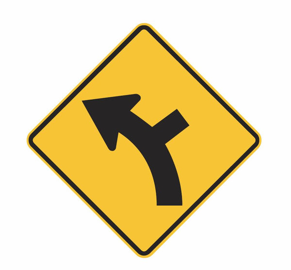 CURVED ROAD SIDE ROAD JUNCTION (symbolic L & R) W2-9 Road Sign – BSC ...