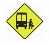 SCHOOL BUS (symbolic - front view) W6-204 Road Sign
