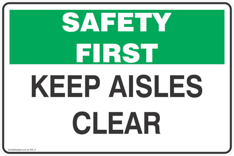 Keep Ailes Clear Safety Signs and Stickers