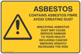 Warning Contains Asbestos Fibre Safety Signs and Stickers