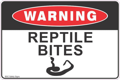 Warning Reptile Bites  Safety Signs and Stickers