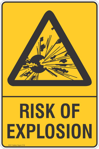 Risk Of Explosion Safety Sign