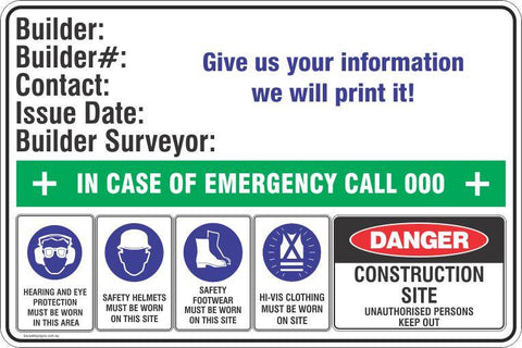 Owner Builder Safety Signs & Stickers - Construction Site Safety Signs Safety Signs and Stickers