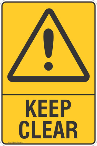 Keep Clear - Warning Safety Signs - Stickers - Safety Signage - BSC ...