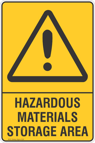 Hazardous Material Storage Area Safety Sign