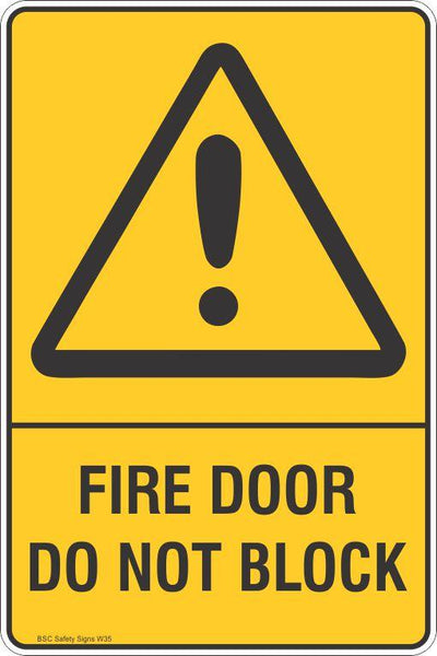 Warning Fire Door Do Not Block Safety Signs and Stickers Warning Safety ...