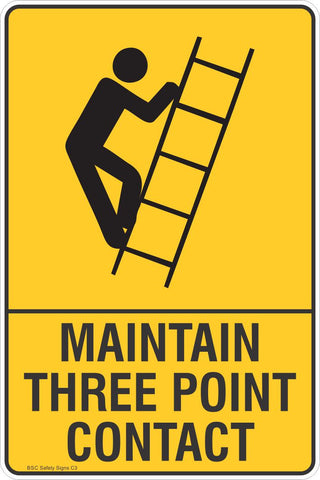 Maintain Three Point Contact Safety Sign