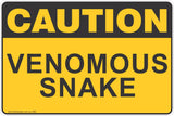 Caution Venomous Snakes Safety Sign