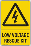 Warning Low Voltage Rescue Kit Safety Signs and Stickers