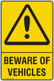 BEWARE OF VEHICLES Safety Signs and Stickers
