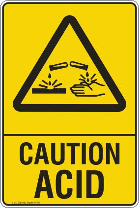 CAUTION ACID Safety Signs and Stickers