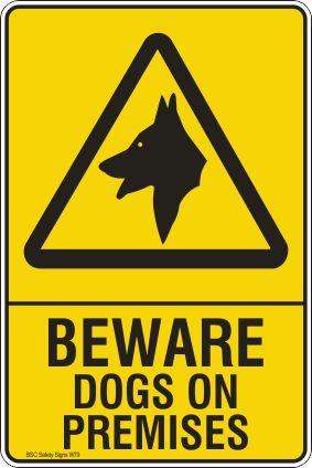 Beware Dogs on Premises Safety Signs and Stickers
