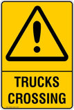 Warning Trucks crossing Safety Signs and Stickers