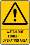 Warning Watch out forklift operating area Safety Signs and Stickers