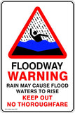 Warning Floodways Safety Signs and Stickers