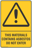 Warning This Materials Contains Asbestos Do Not Enter Safety Signs and Stickers