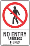 Warning No Entry Asbestos Fibres Safety Signs and Stickers