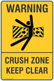 Warning Crust Zone Keep Clear Safety Signs and Stickers