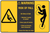 Warning Risk Of Falling  Safety Signs and Stickers