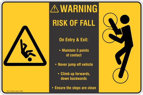 Warning Risk Of Falling Warning Safety Signs - Stickers - Safety ...