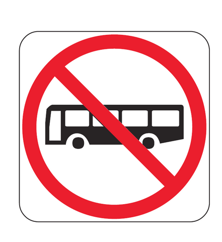 BUSES PROHIBITED (symbolic) R6-10-1 Road Sign