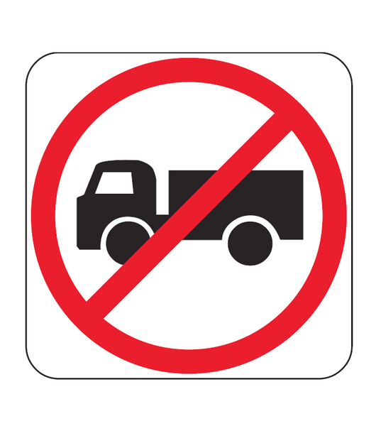 TRUCKS PROHIBITED (symbolic) R6-10-2 Road Sign – BSC Safety Signs Australia