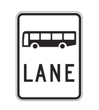 BUS (symbol) LANE R7-1-1 Road Sign