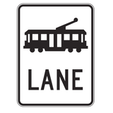 TRAM/LIGHT RAIL (symbolic) LANE R7-1-5 Road Sign