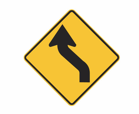 REVERSE CURVE (symbolic - L & R) W1-4 Road Sign